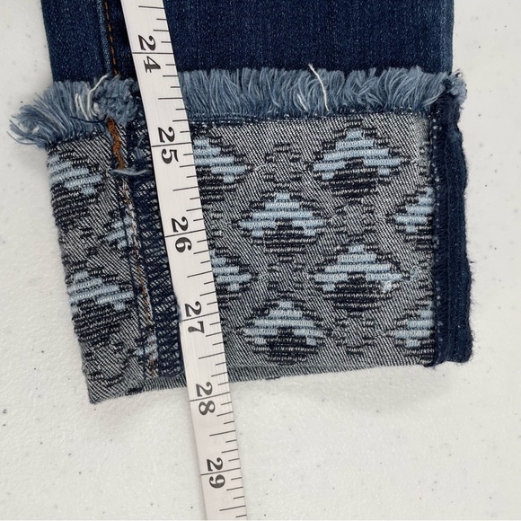 NWT Loft Modern Skinny Crop Tapestry Cuff Pockets Button Zip Dark Wash Jeans - Picture 11 of 11